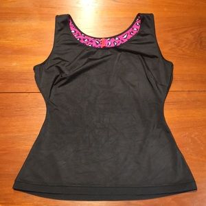 Spanx black and leopard Simplicity shaper tank top size 1X